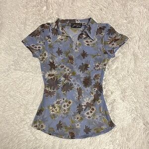90’s San Souci sheer floral blouse